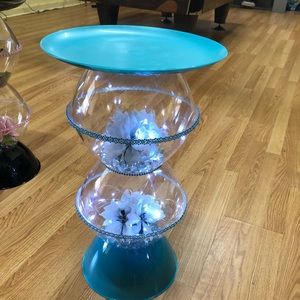 Side table lamp battery operated with remote